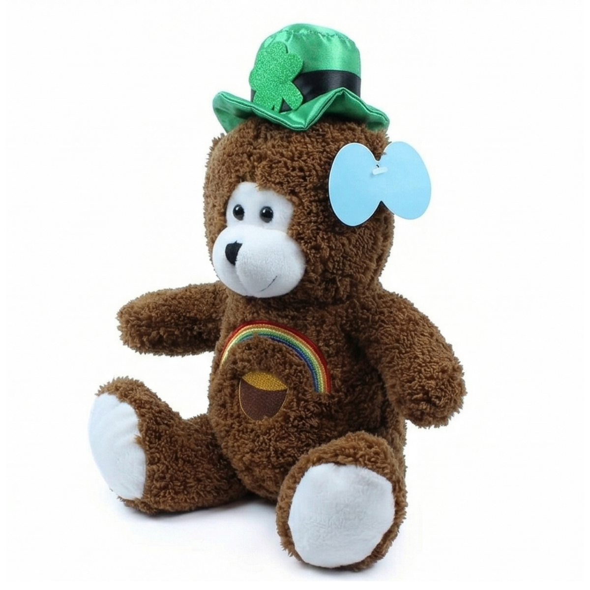 "Shamrock" the 15in St. Patricks Day Brown Bear with Rainbow
