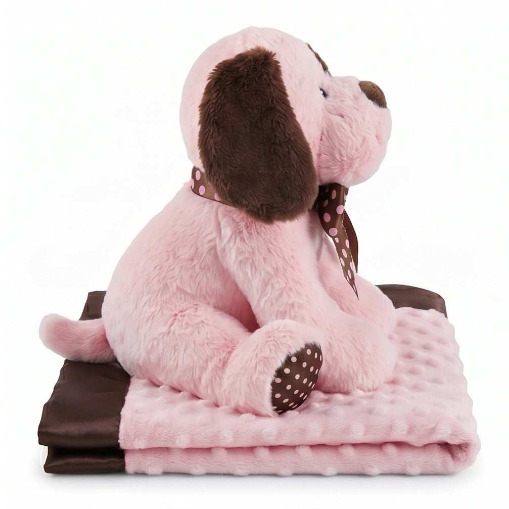 "Winky" the 10.5in Pink Plush Puppy and Blanket Set by KidKraft