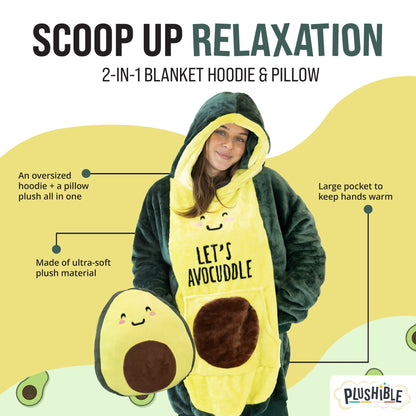 Plushible.comSnugiblesAvocado Snugible | Blanket Hoodie & Pillow