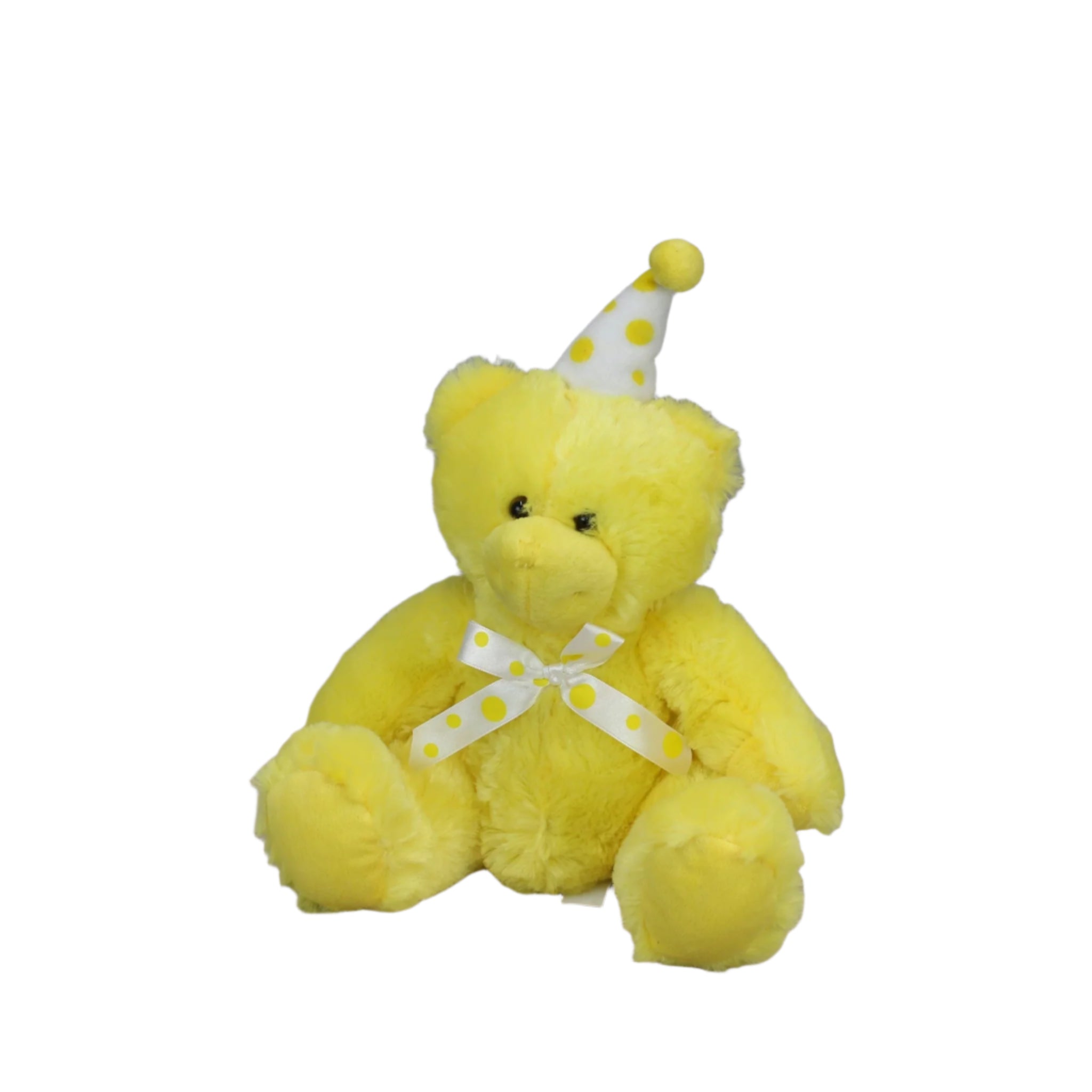 Plushible.comStuffed AnimalsBeverly Hills Teddy Bear Co. Yellow Birthday Bear w/ Party Hat