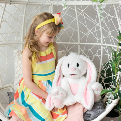 Bonnie the Bunny Plush | 18 Inch Soft Pink Bunny Plushie Stuffed Animal