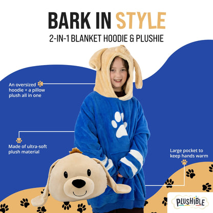 Plushible.comSnugiblesDougie Dog Kids Snugible | Blanket Hoodie & Pillow
