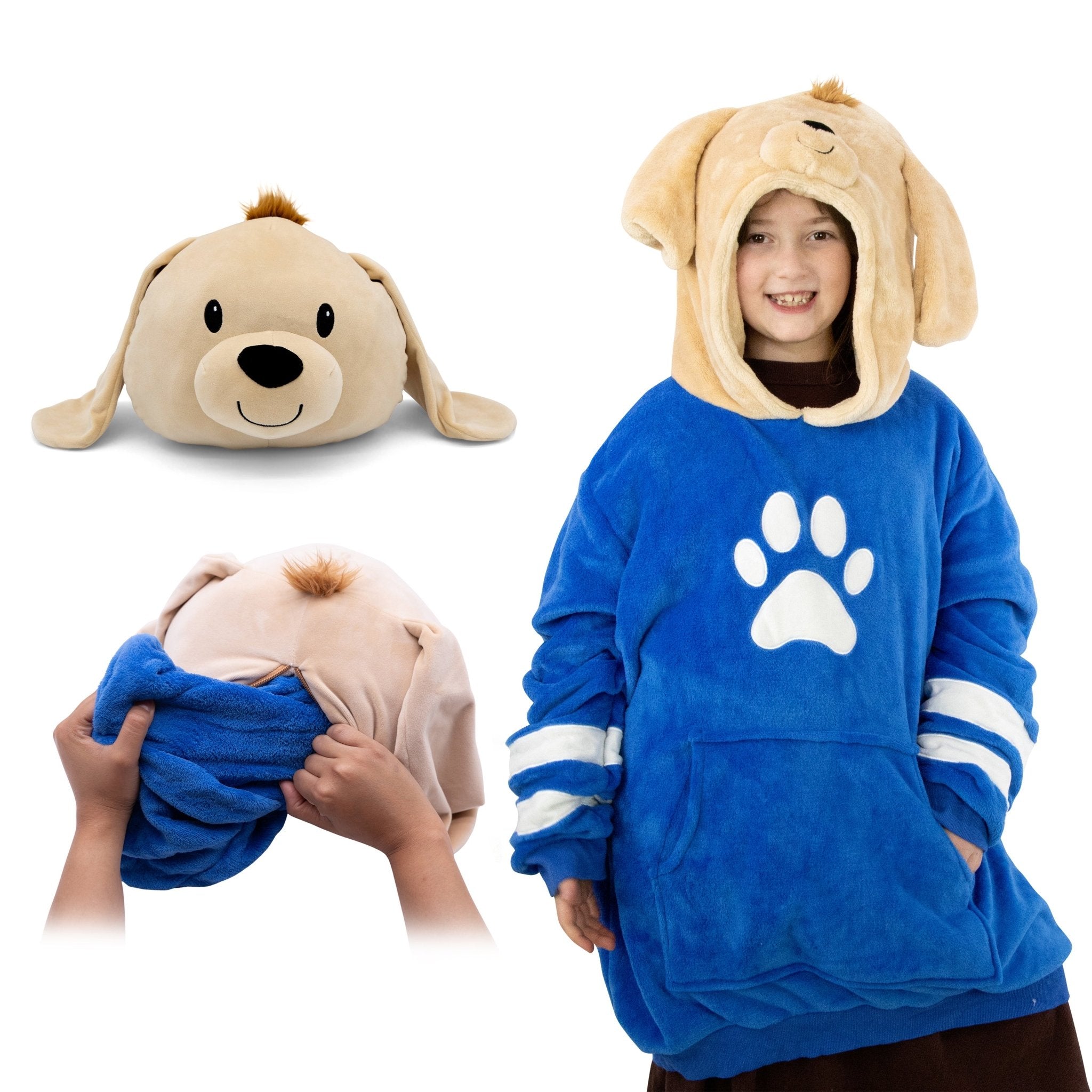 Plushible.comSnugiblesDougie Dog Kids Snugible | Blanket Hoodie & Pillow