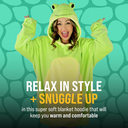 Plushible.comSnugiblesFren Frog Adult Snugible | Blanket Hoodie & Pillow
