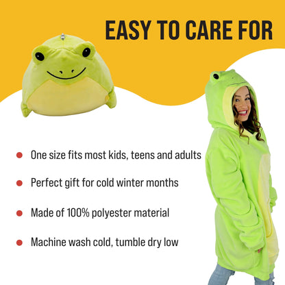Plushible.comSnugiblesFren Frog Adult Snugible | Blanket Hoodie & Pillow