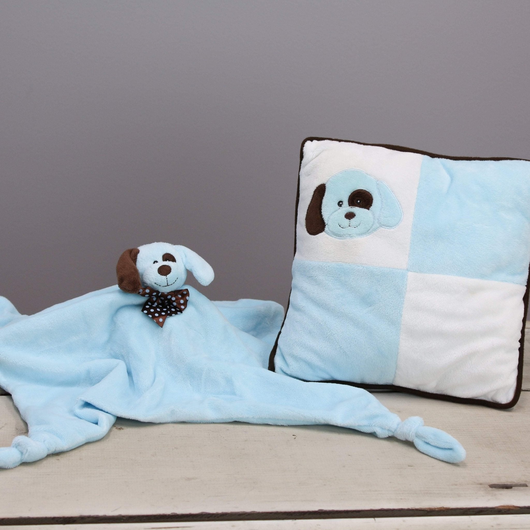 Plushible.comBaby Gift Sets"Gene" the 20in Blue Puppy Pillow and Cuddle Blanket Set by KidKraft