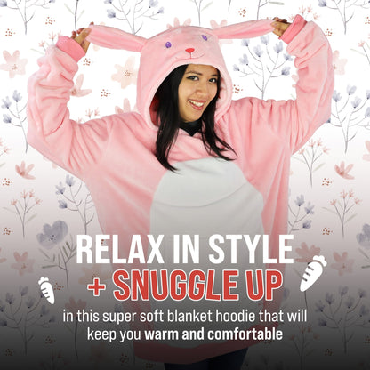 Plushible.comSnugiblesMochi Bunny Adult Snugible | Blanket Hoodie & Pillow