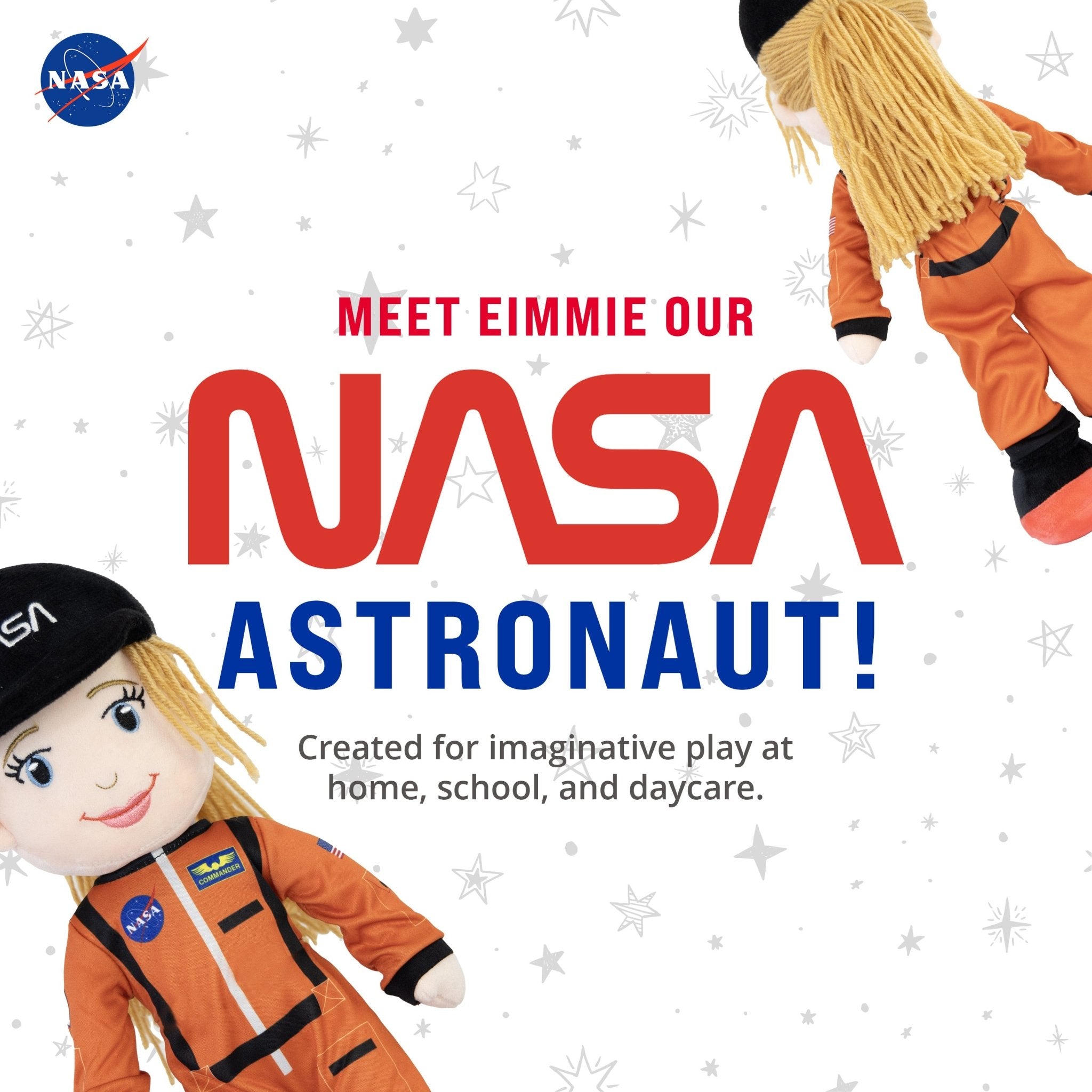 Plushible.com14 Inch Rag DollsNASA | Astronaut Eimmie 14 Inch Plush Figure