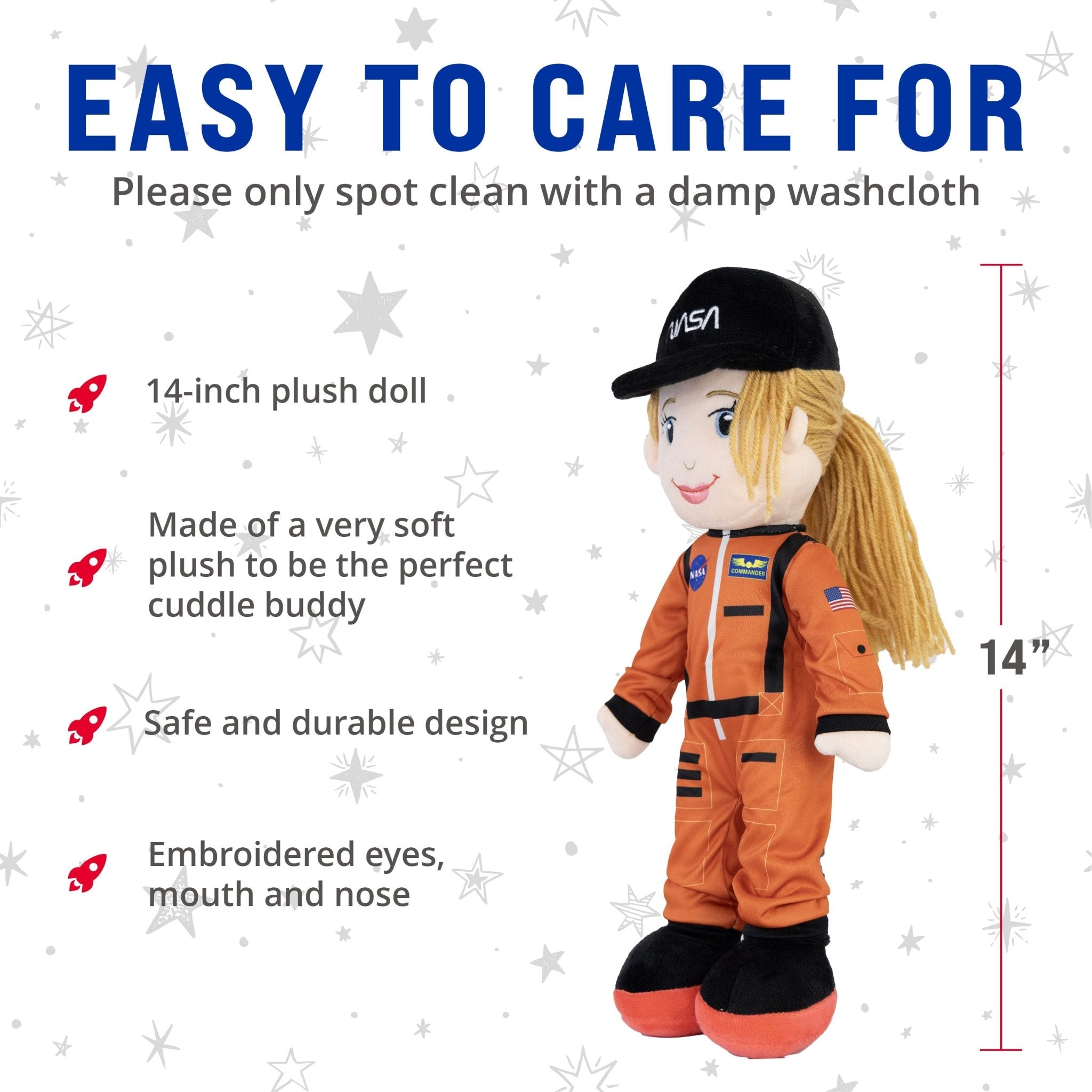 Plushible.com14 Inch Rag DollsNASA | Astronaut Eimmie 14 Inch Plush Figure
