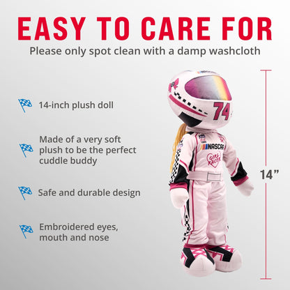 Plushible.com14 Inch Rag DollsNASCAR | 14 Inch Sophie Speedster Driver Plush Figure (Pink)