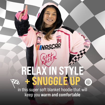 Plushible.comSnugiblesNASCAR Racing Suit Snugible (Pink) | Blanket Hoodie & Pillow
