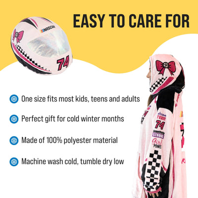 Plushible.comSnugiblesNASCAR Racing Suit Snugible (Pink) | Blanket Hoodie & Pillow