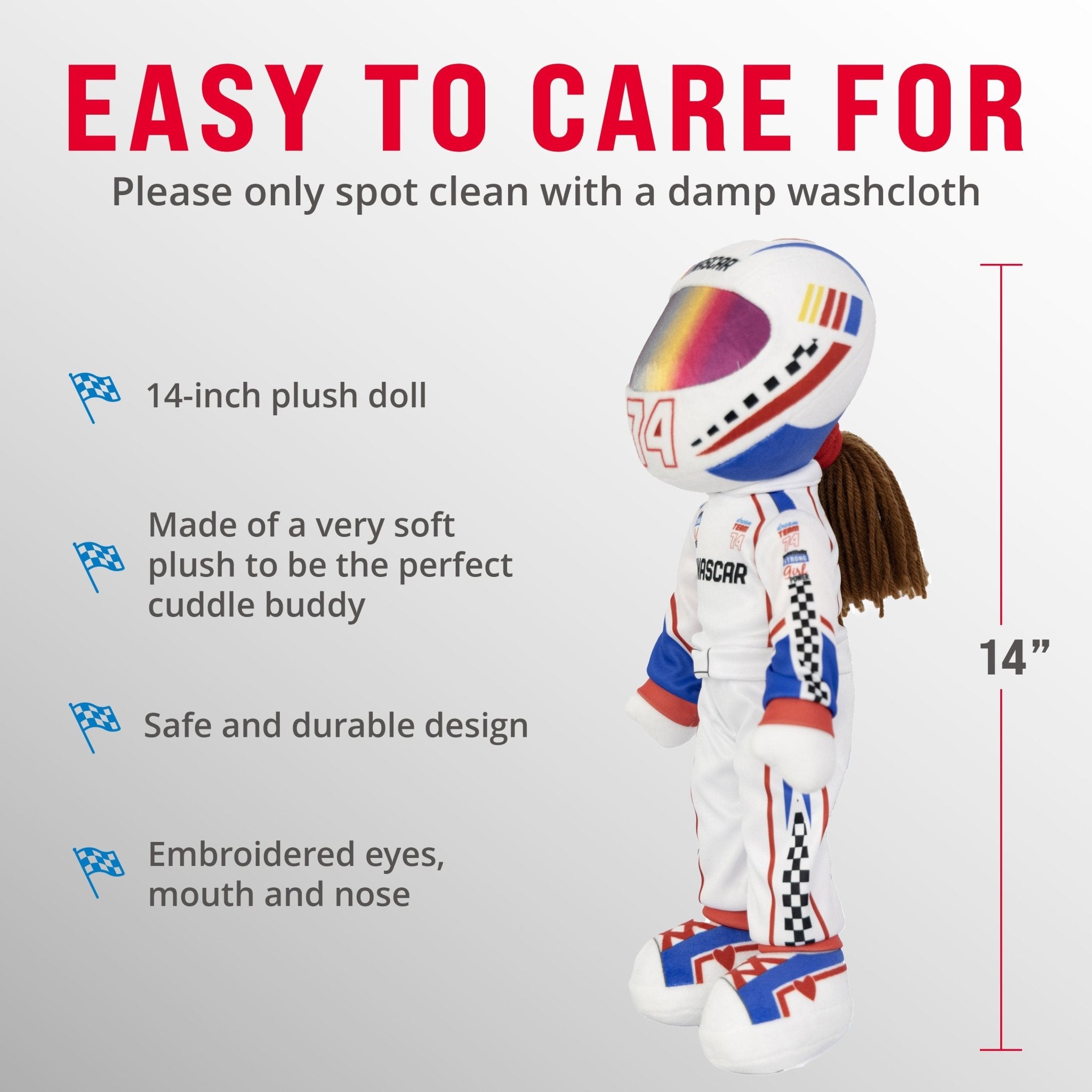 Plushible.comPlush FigureNASCAR | Sally Speedster Racecar Driver Plush Figure