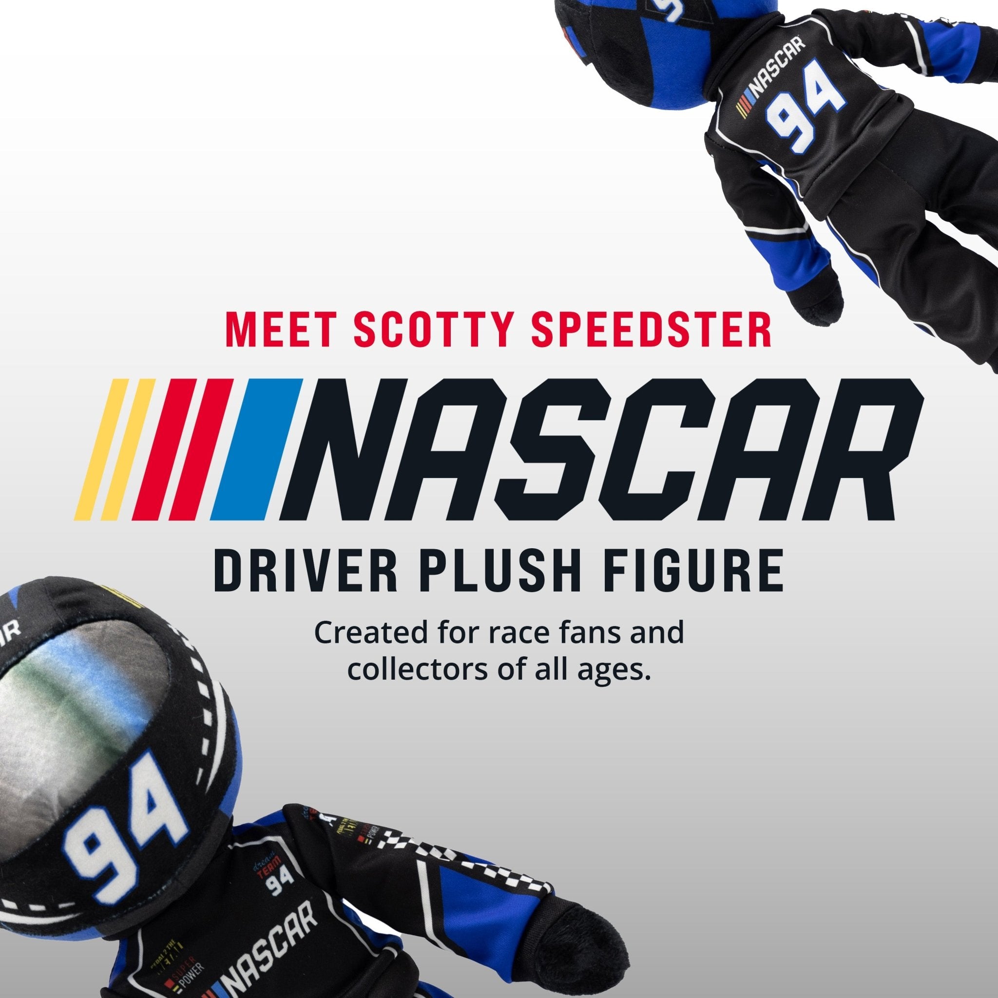 Plushible.com14 Inch Rag DollsNASCAR | Scotty Speedster Racecar Driver Plush Figure