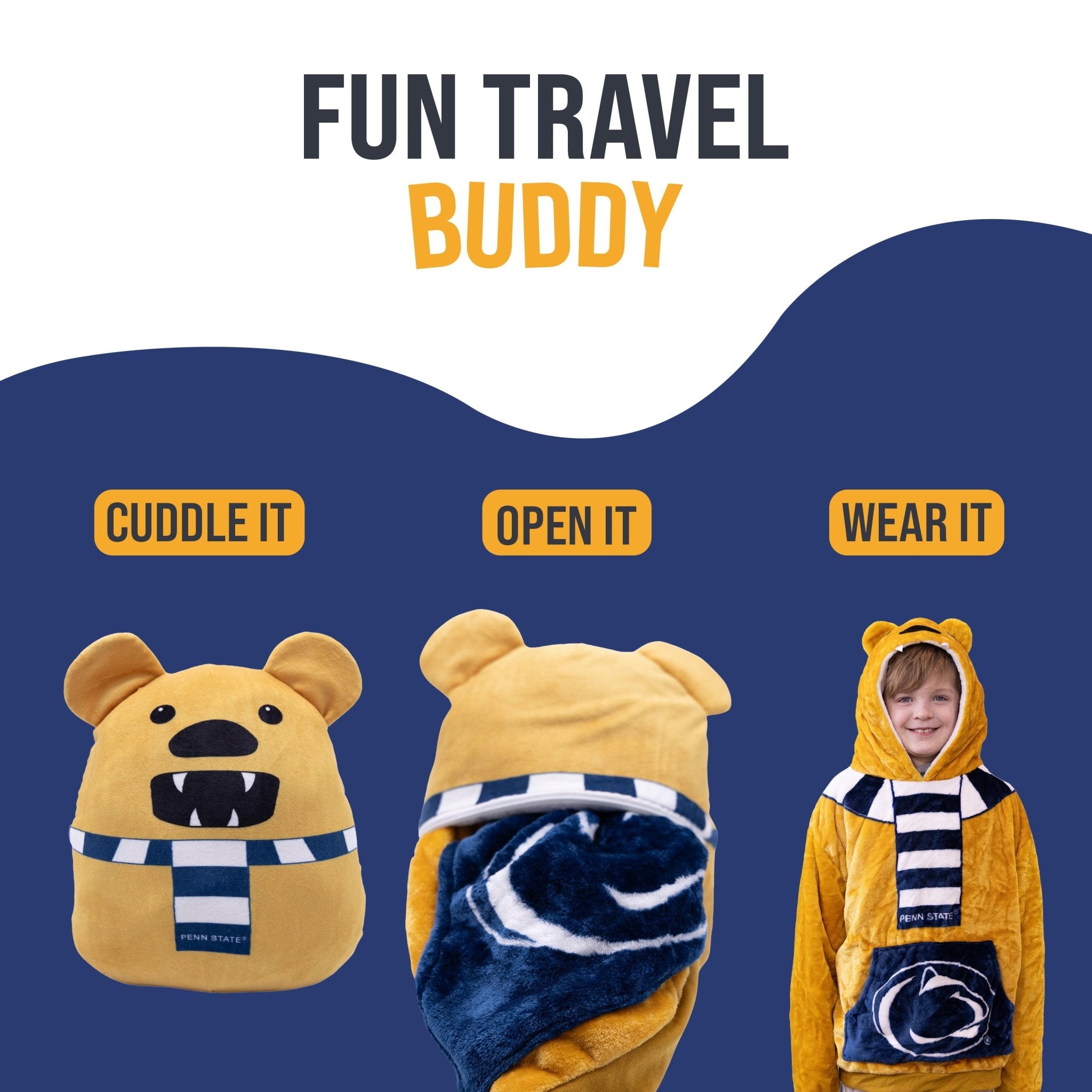 Plushible.comSnugiblesPenn State Nittany Lion Kids Snugible | Blanket Hoodie & Pillow