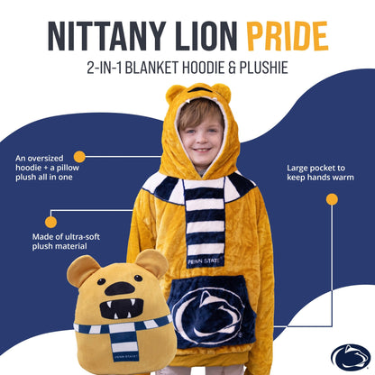 Plushible.comSnugiblesPenn State Nittany Lion Kids Snugible | Blanket Hoodie & Pillow