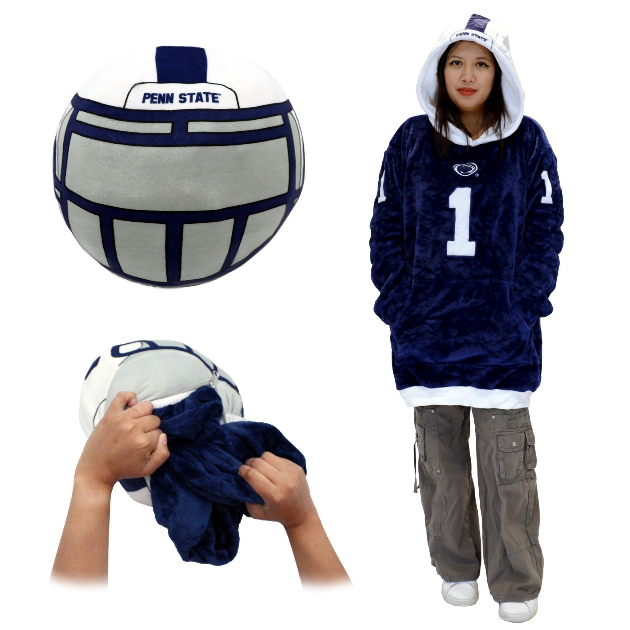 Plushible.comSnugiblesPenn State University Helmet Snugible 2 - in - 1 Blanket Hoodie & Pillow