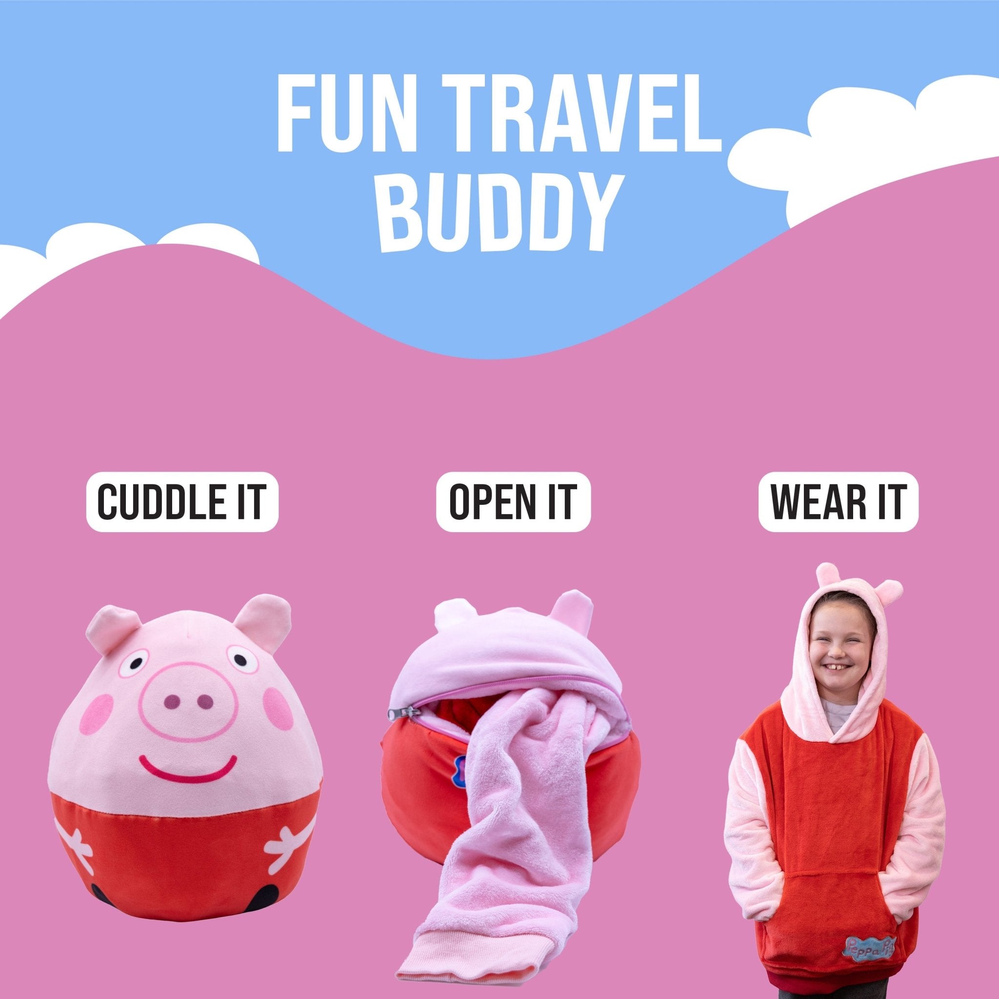 Plushible.comSnugiblesPeppa Pig Child Snugible | Blanket Hoodie & Pillow