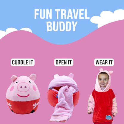 Plushible.comSnugiblesPeppa Pig Child X - Small Snugible | Blanket Hoodie & Pillow