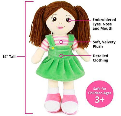 Plushible.com14 Inch Rag DollsPlaytime By Eimmie 14 Inch Rag Doll Allie