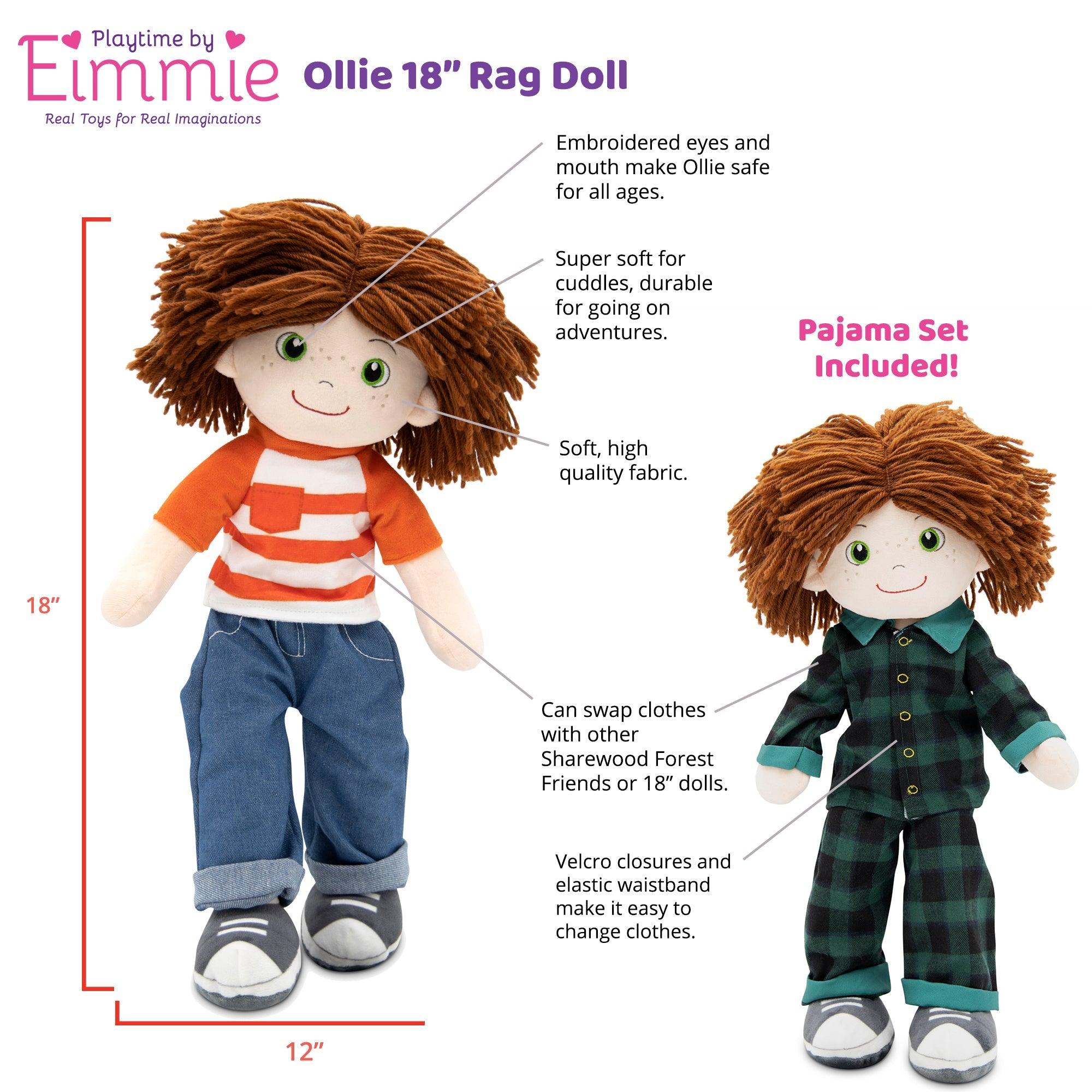 Plushible.com18 Inch Rag DollsPlaytime by Eimmie 18 Inch Rag Doll Ollie