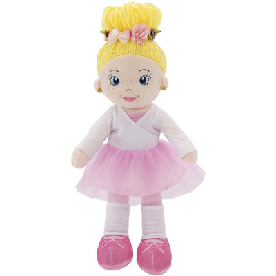 Playtime by Eimmie Dolls, Playsets & Toy Figures Ballerina Playtime by Eimmie Soft Rag Doll for Girls - 14” First Baby Doll for Kids - Plush Baby Toy - Safe for All Ages