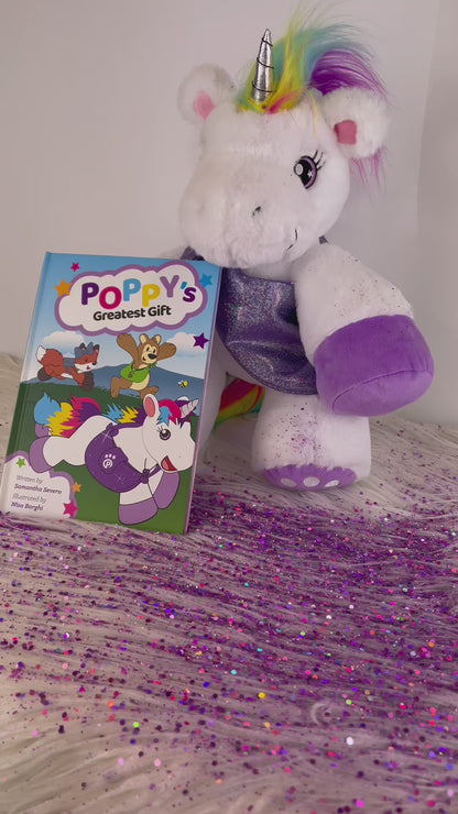 Unicorn Plushie with Matching Bags and Storybook travel & adventure!
