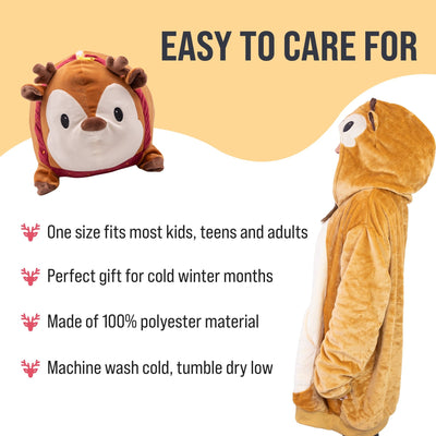 Plushible.comSnugiblesRiley the Reindeer Snugible | Blanket Hoodie & Pillow