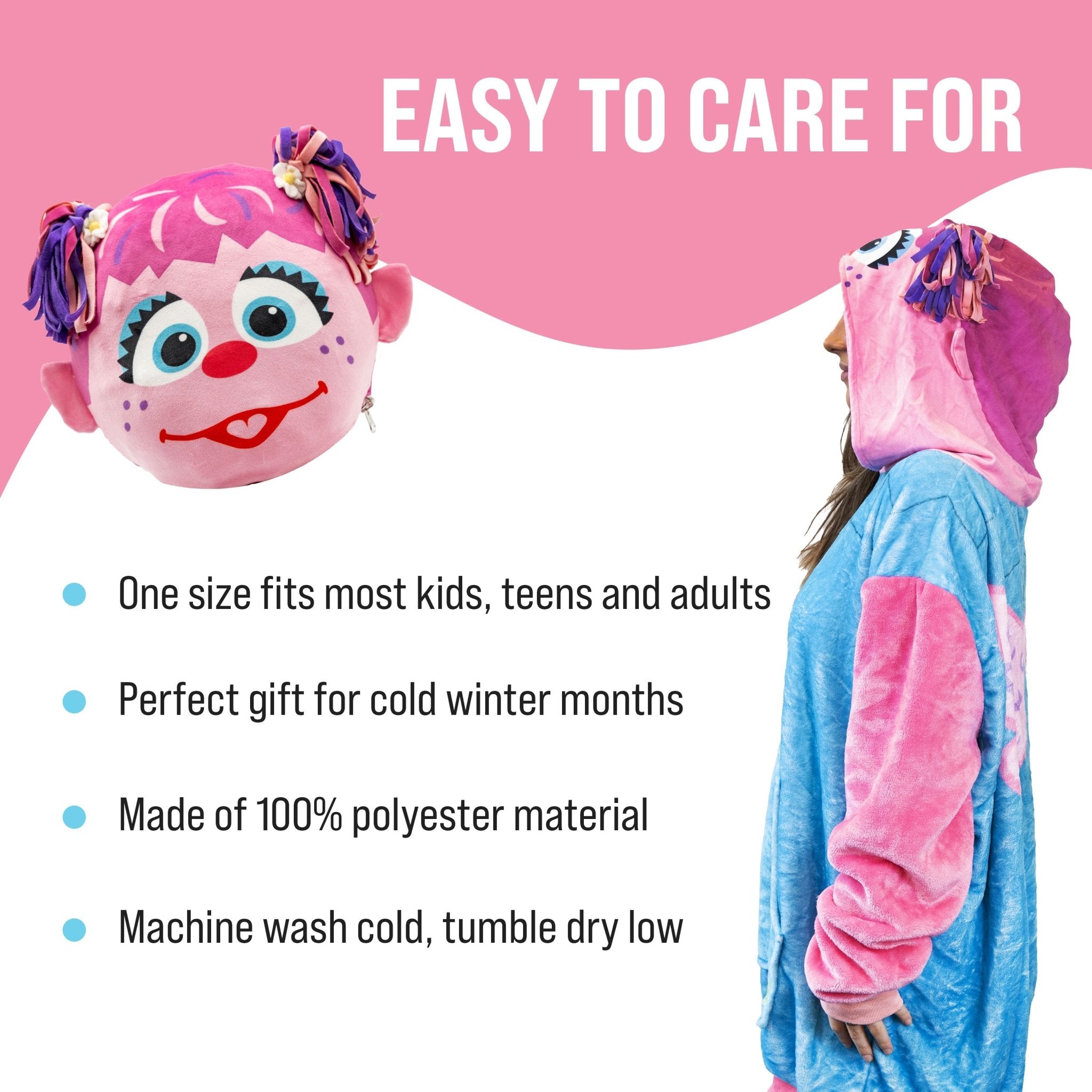 Plushible.comSnugiblesSesame Street Abby Cadabby Adult Snugible | Blanket Hoodie & Pillow
