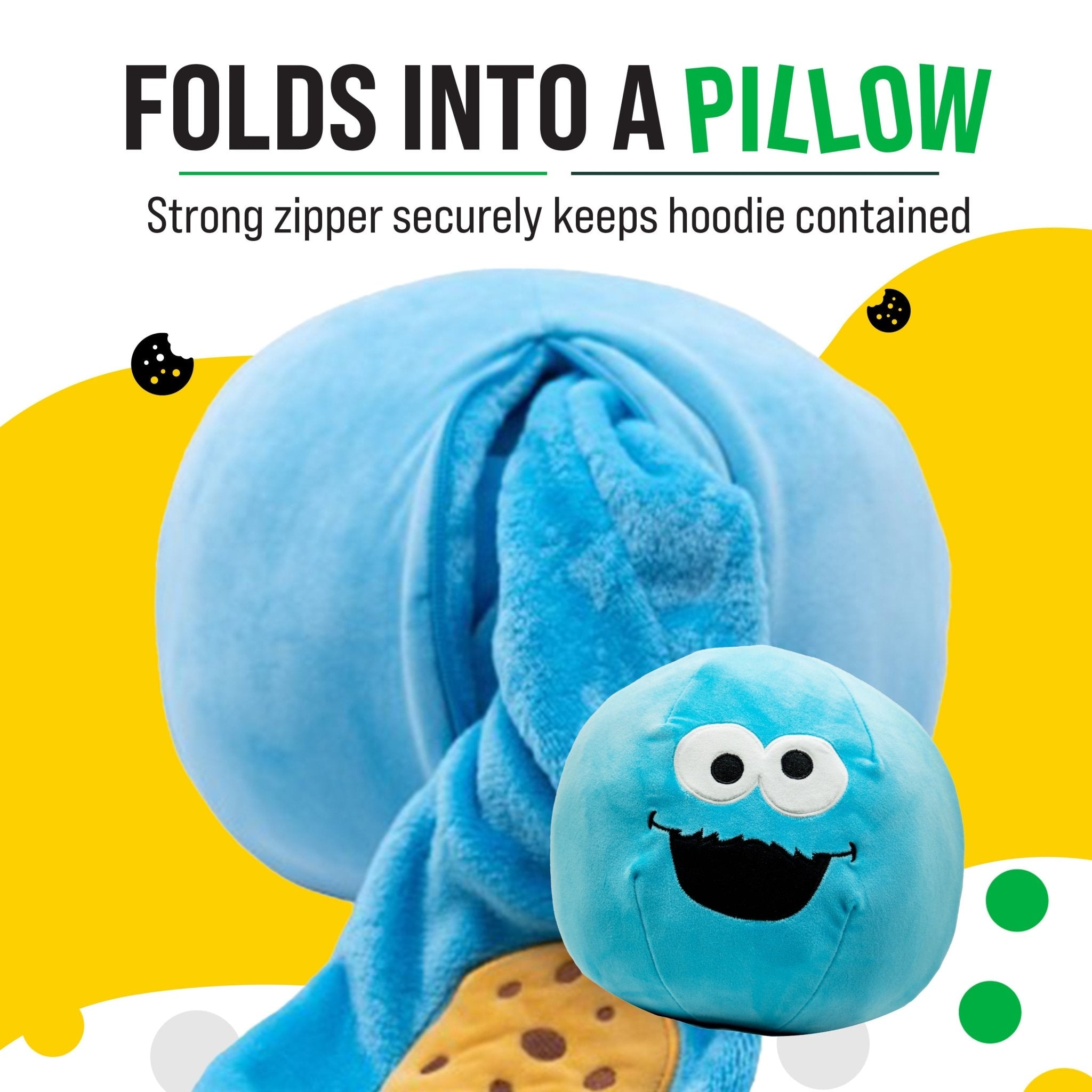 Plushible.comSnugiblesSesame Street Cookie Monster Adult Snugible | Blanket Hoodie & Pillow
