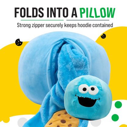 Plushible.comSnugiblesSesame Street Cookie Monster Adult Snugible | Blanket Hoodie & Pillow
