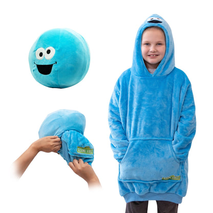 Plushible.comSnugiblesSesame Street Cookie Monster Kids Snugible | Blanket Hoodie & Pillow