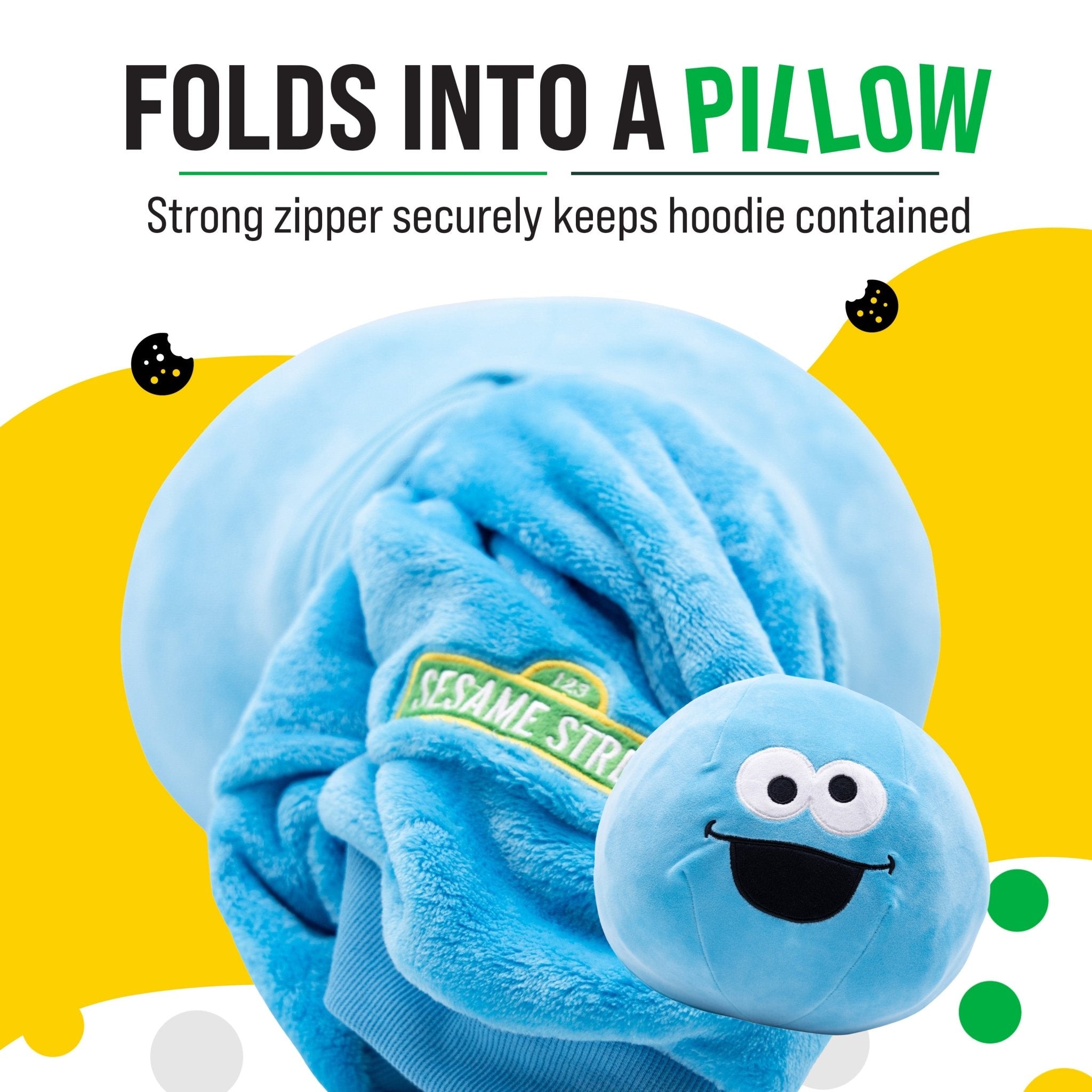 Plushible.comSnugiblesSesame Street Cookie Monster Kids Snugible | Blanket Hoodie & Pillow