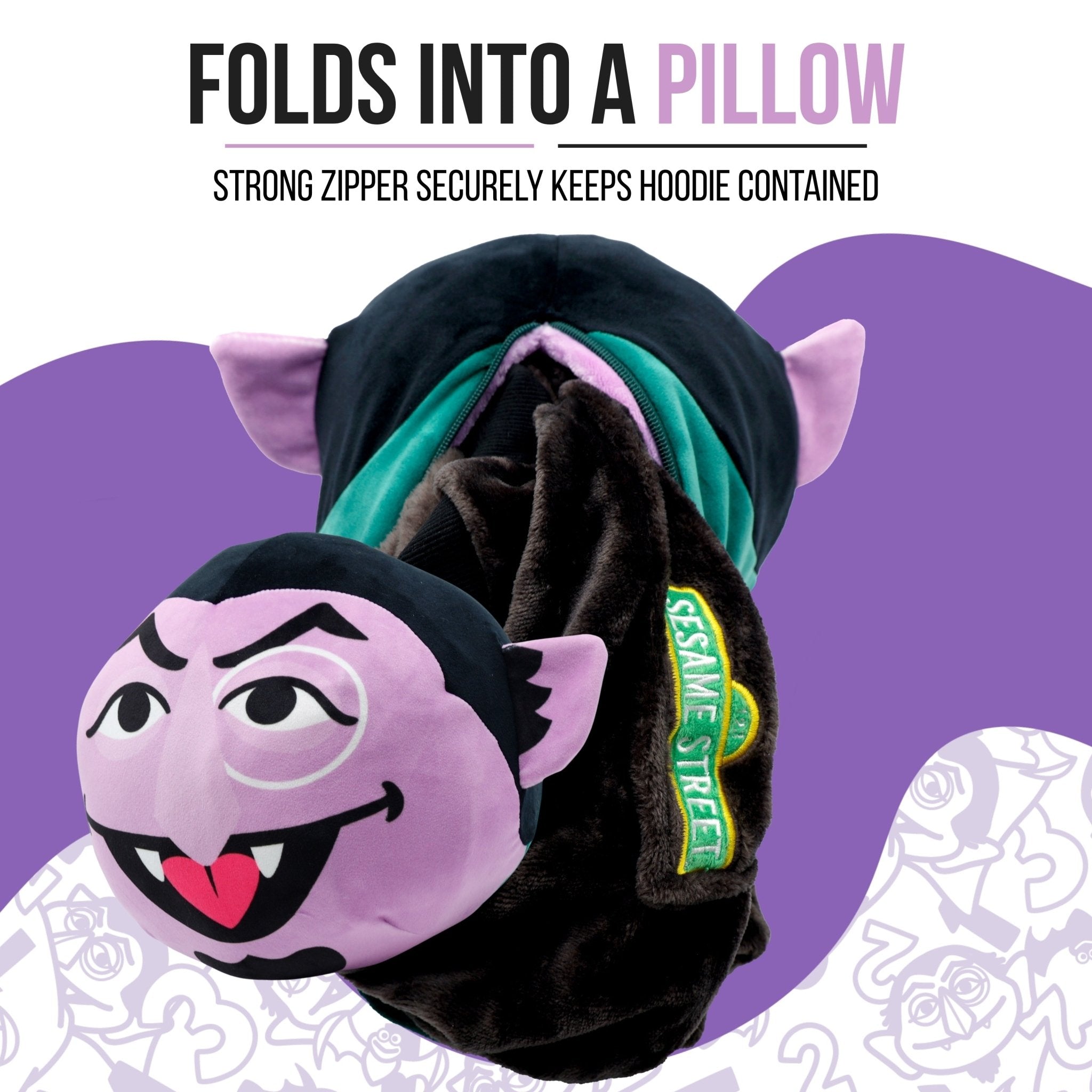 Plushible.comSnugiblesSesame Street | Count Von Count Adult Snugible 2 - in - 1 Blanket Hoodie & Pillow