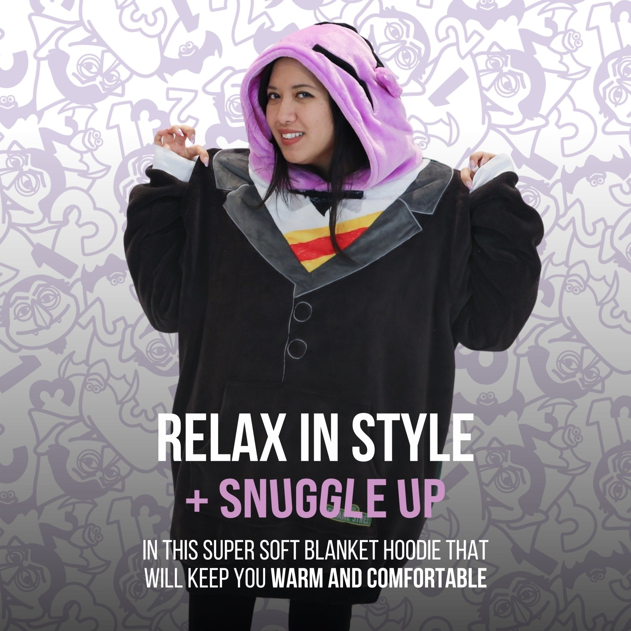 Plushible.comSnugiblesSesame Street | Count Von Count Adult Snugible 2 - in - 1 Blanket Hoodie & Pillow
