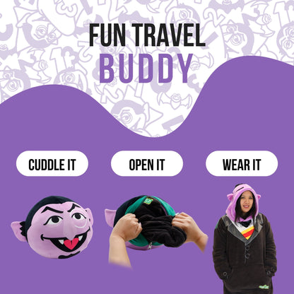 Plushible.comSnugiblesSesame Street | Count Von Count Adult Snugible 2 - in - 1 Blanket Hoodie & Pillow