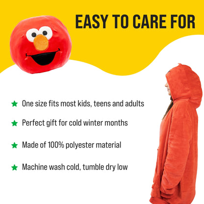 Plushible.comSnugiblesSesame Street Elmo Adult Snugible | Blanket Hoodie & Pillow