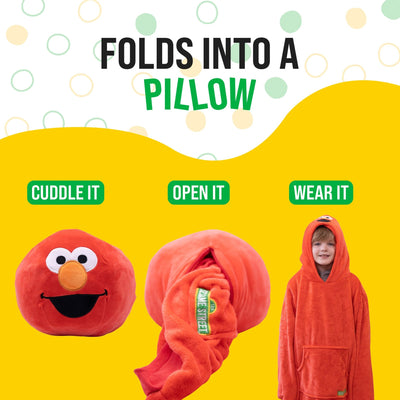 Plushible.comSnugiblesSesame Street Elmo Kids Snugible | Blanket Hoodie & Pillow