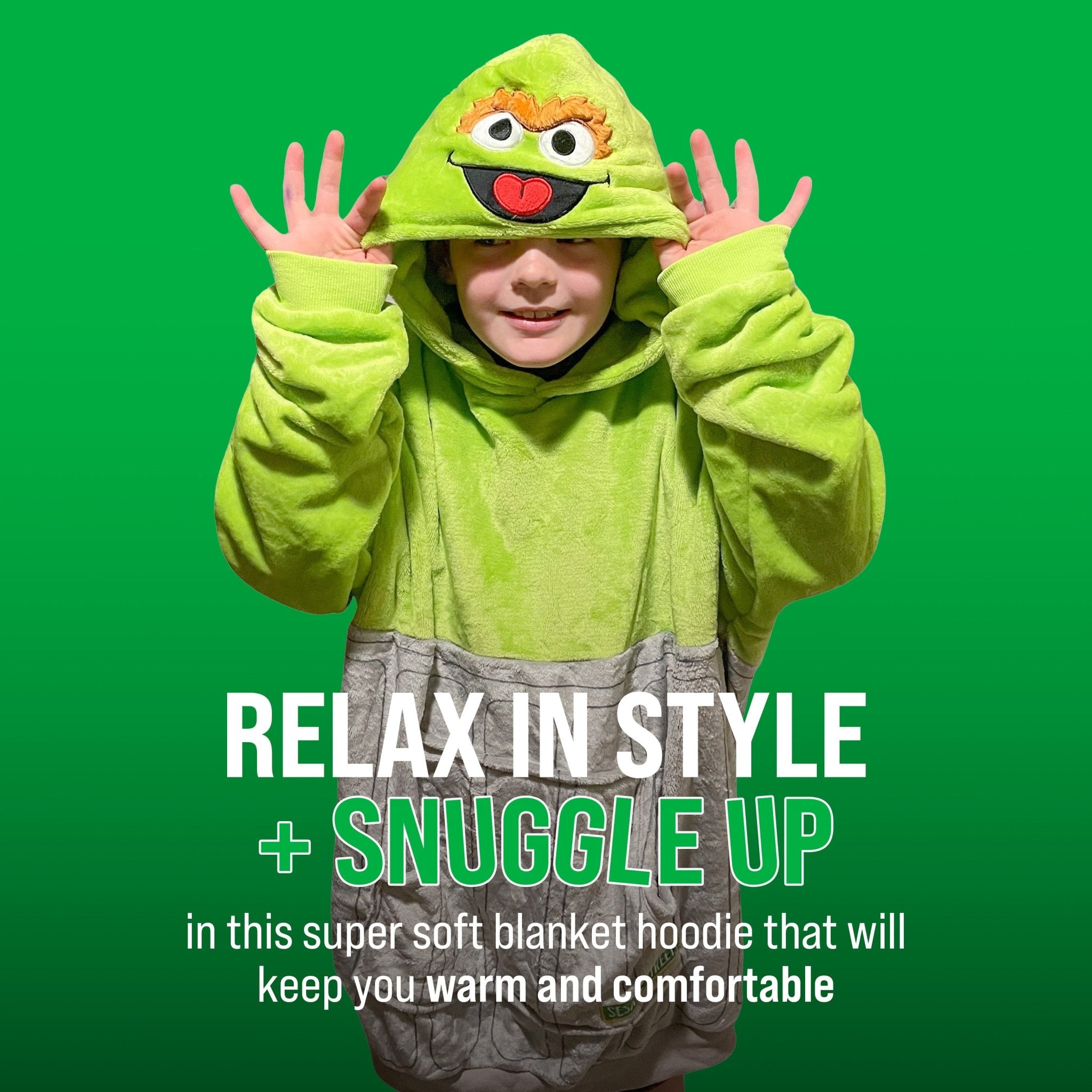 Plushible.comSnugiblesSesame Street Oscar The Grouch Kids Snugible | Blanket Hoodie & Pillow