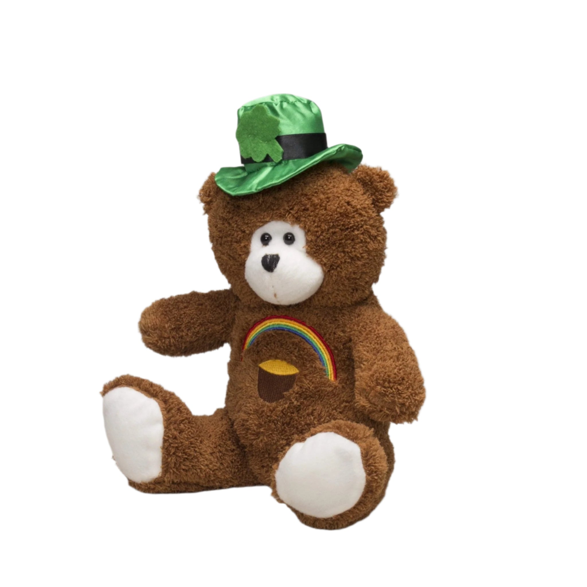Plushible.comStuffed Animals"Shamrock" the 15in St. Patricks Day Brown Bear with Rainbow