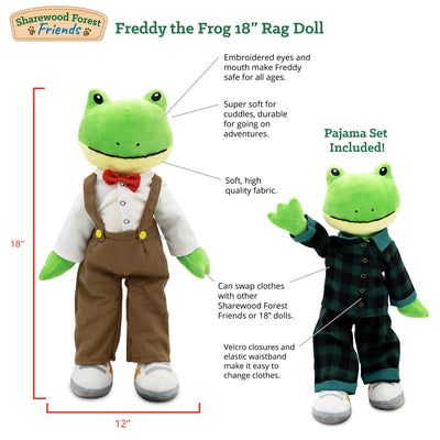 Plushible.com18 Inch Rag DollsSharewood Forest Friends 18 Inch Rag Doll Freddy the Frog