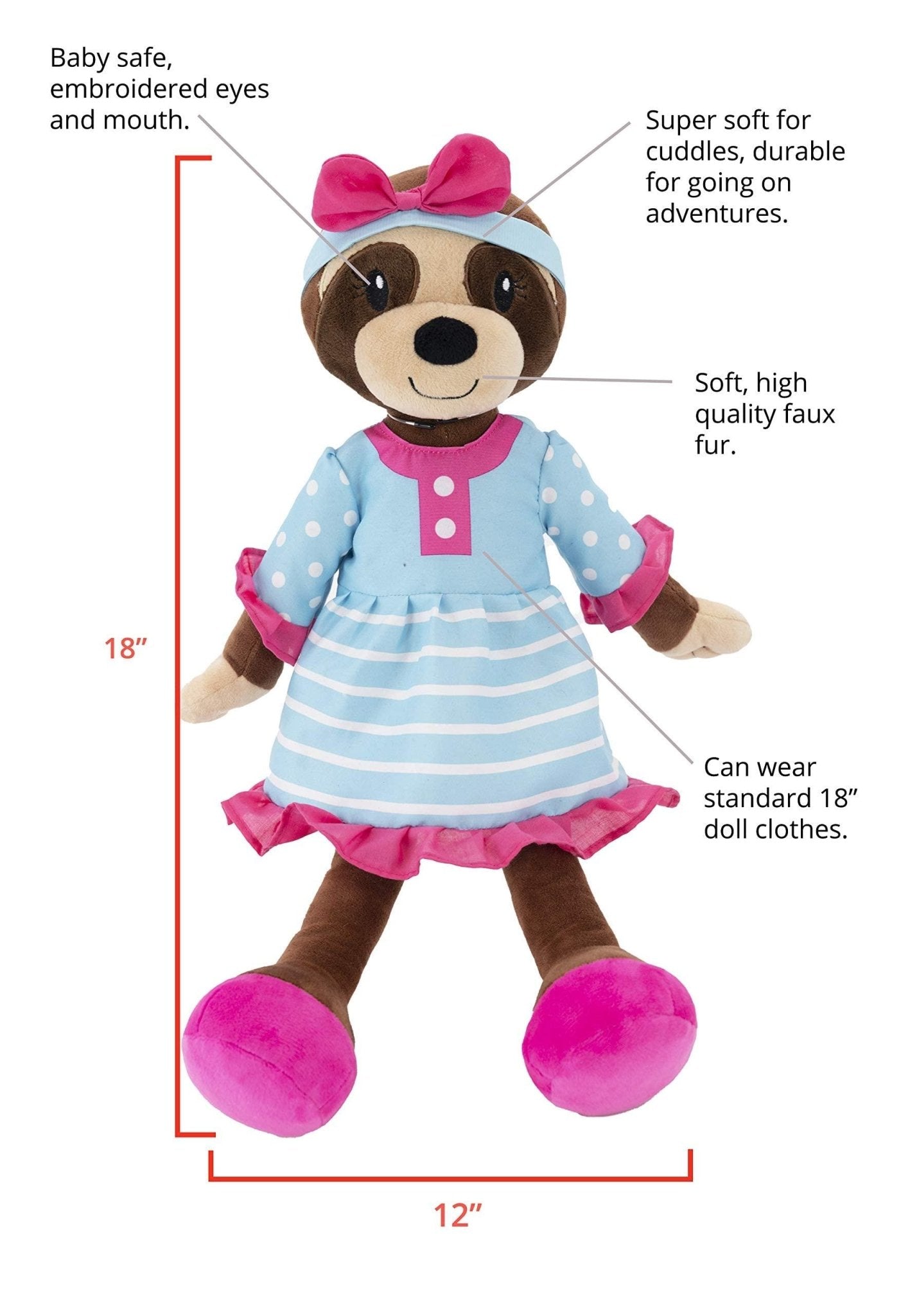 Plushible.com18 Inch Rag DollsSharewood Forest Friends 18 Inch Rag Doll Sofie the Sloth