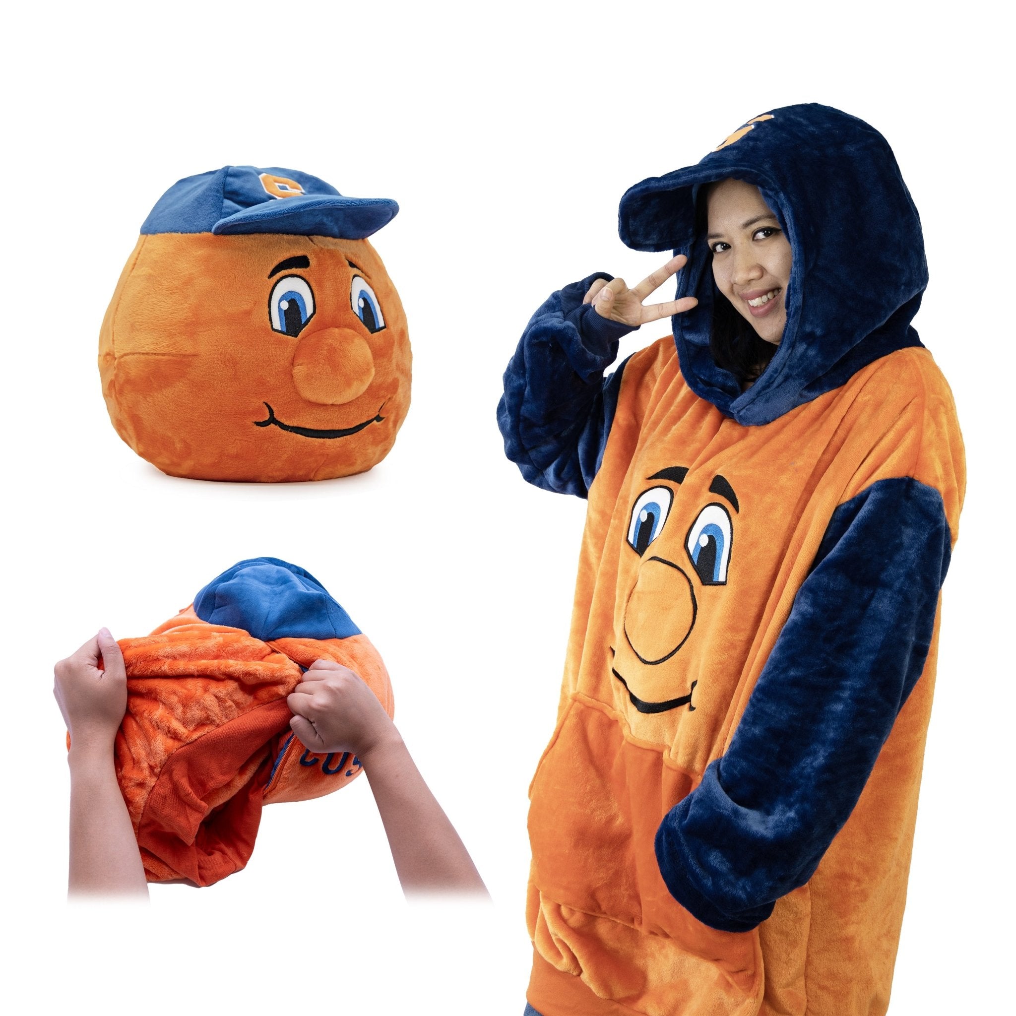 Plushible.comSnugiblesSyracuse University Otto the Orange Snugible | Blanket Hoodie & Pillow