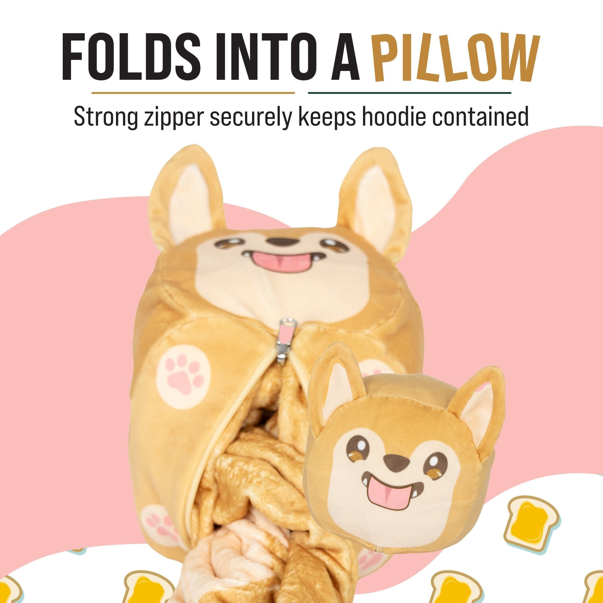 Plushible.comSnugiblesToast the Corgi Bread Snugible | Blanket Hoodie & Pillow