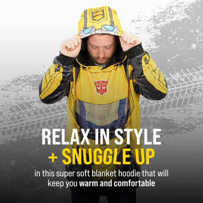 Plushible.comSnugiblesTransformers Bumble Bee Adult Snugible | Blanket Hoodie & Pillow