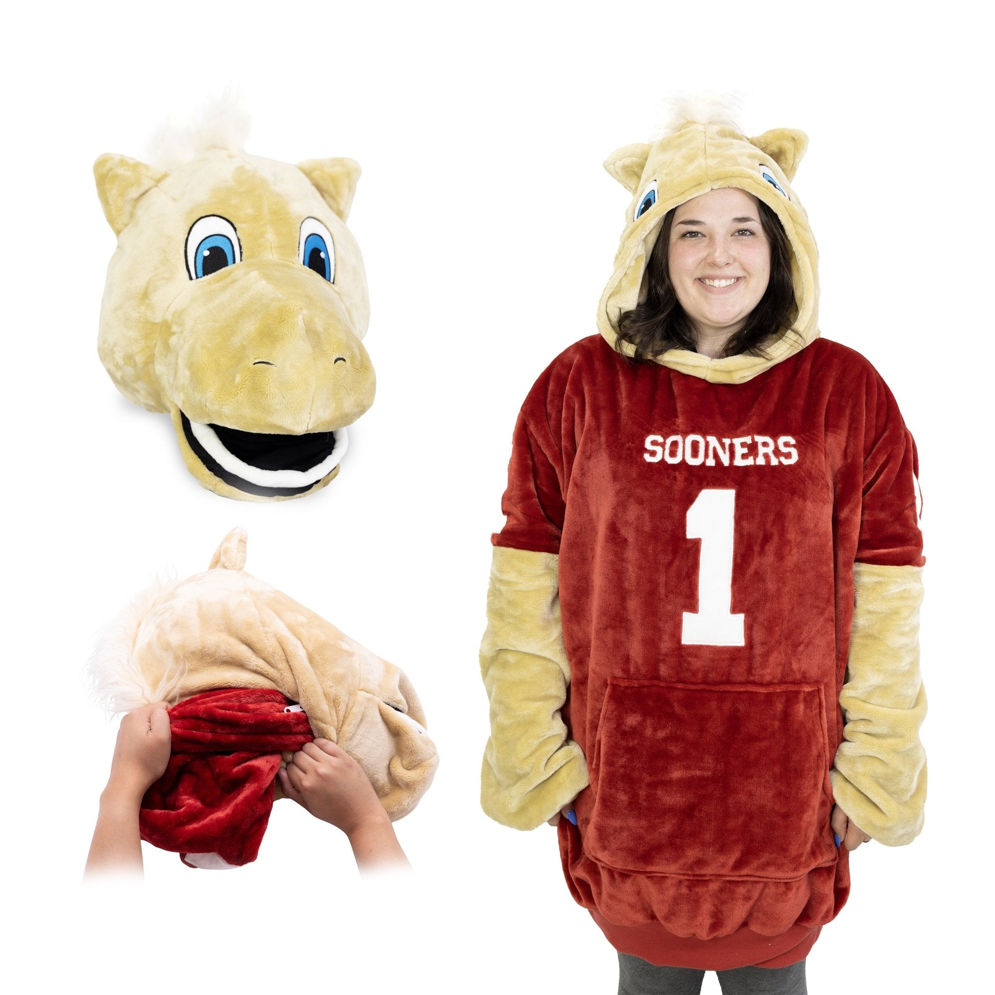 Plushible.comSnugiblesUniversity of Oklahoma Boomer Snugible | Blanket Hoodie & Pillow