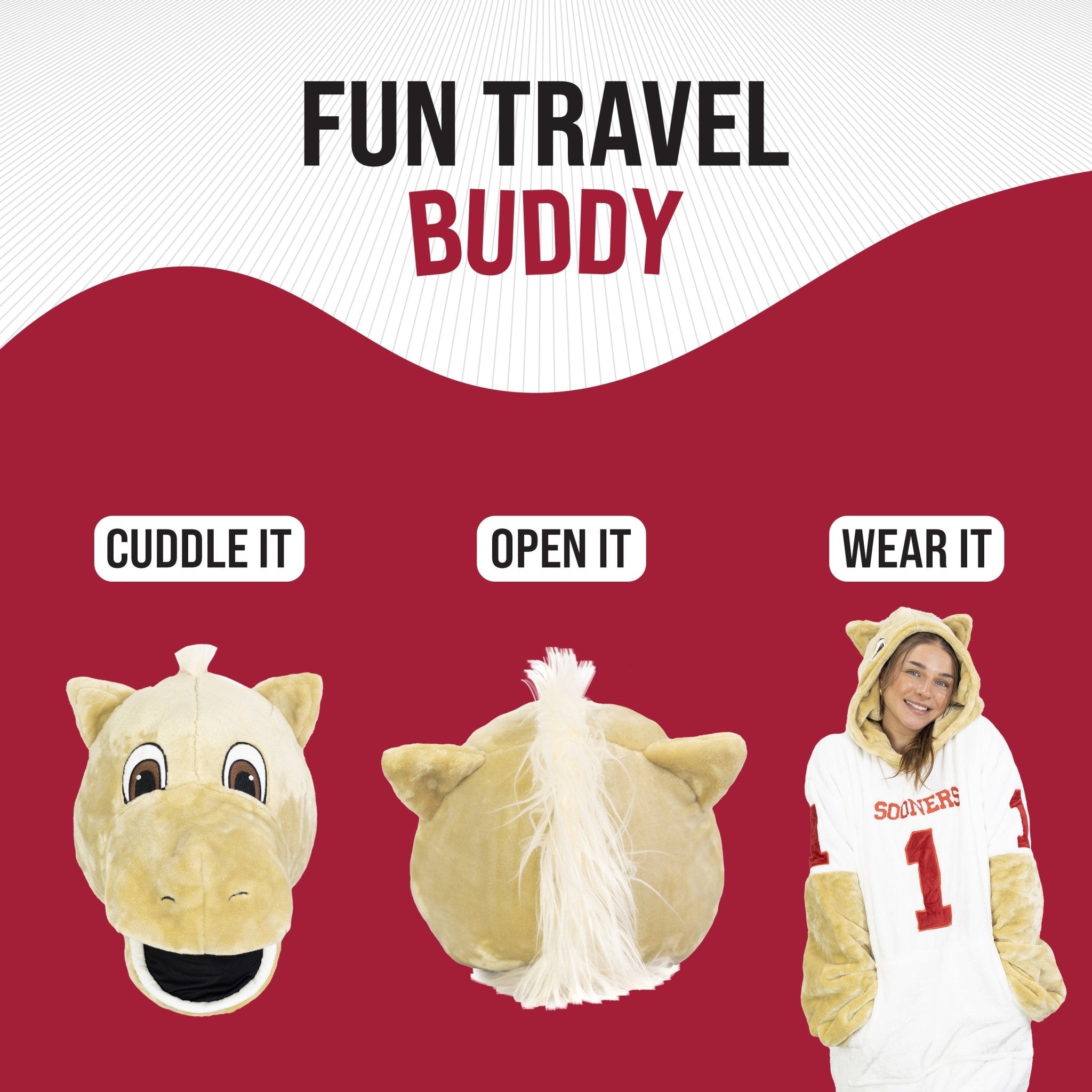 Plushible.comSnugiblesUniversity of Oklahoma Sooner Snugible | Blanket Hoodie & Pillow